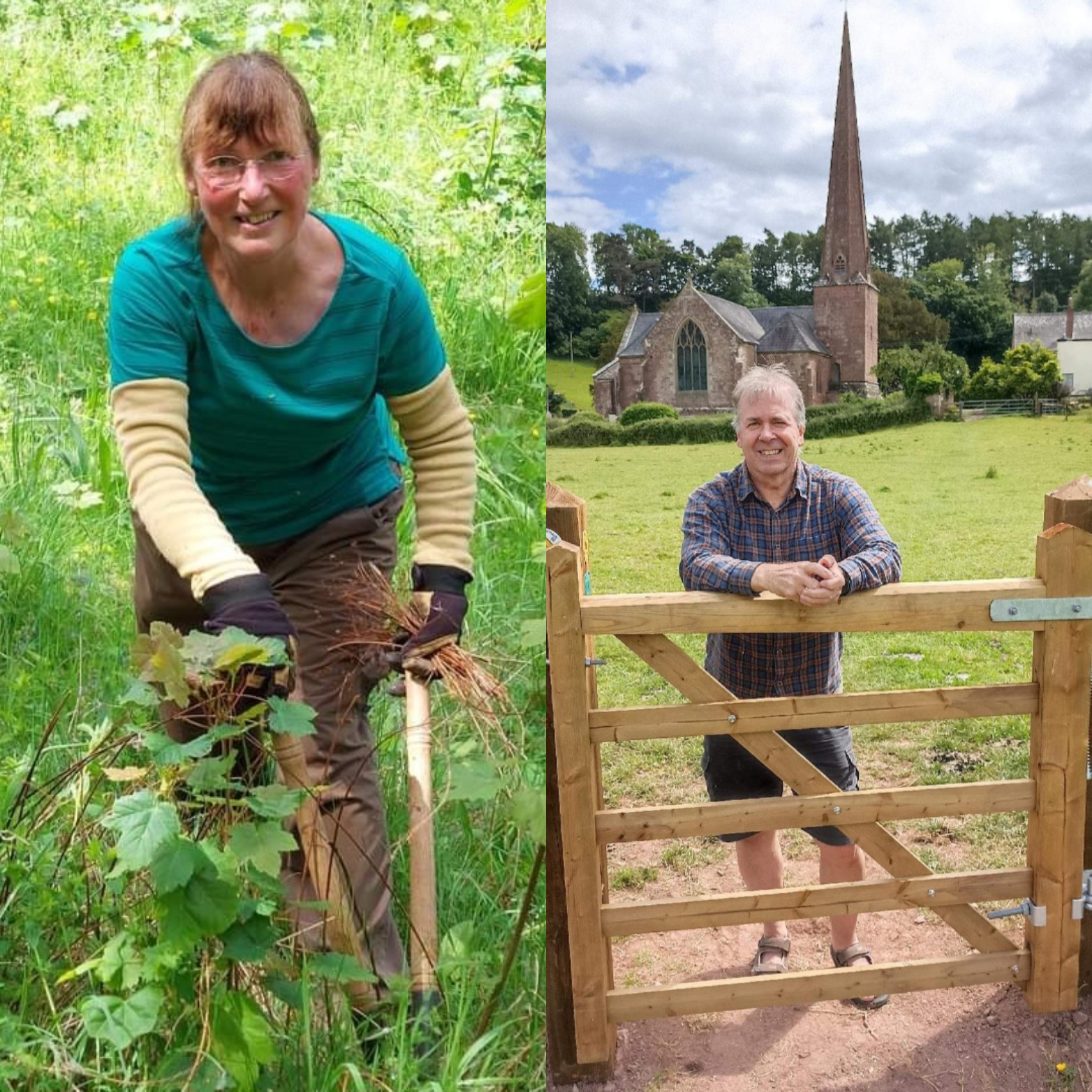 Photo of Parish Cllrs Sarah Aitken and Mark Robinson